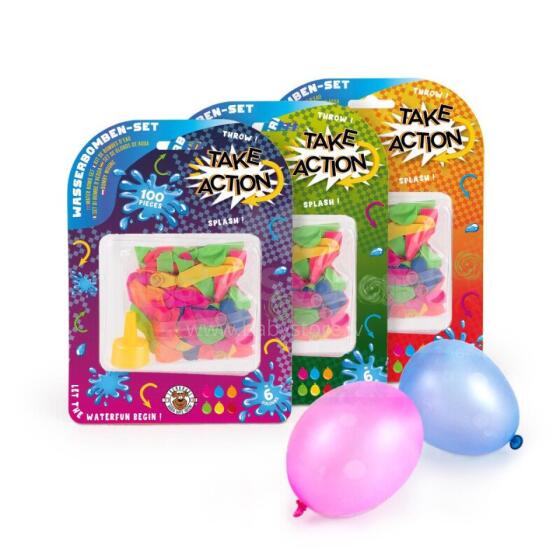 TAKE ACTION Water bombs set 100 pcs, 3 assorted