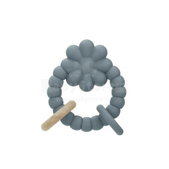 Silicone - Teether - Flower - Blue
