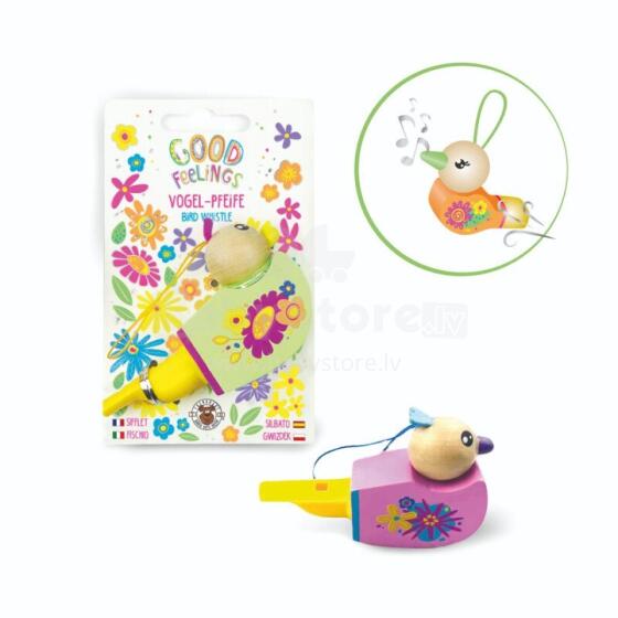 Good Feelings HF - Wooden bird whistle, 3 assorted