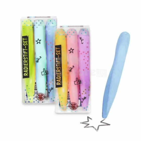 For School Neon -  Twist eraser pencil, set of 3, 2 assorted