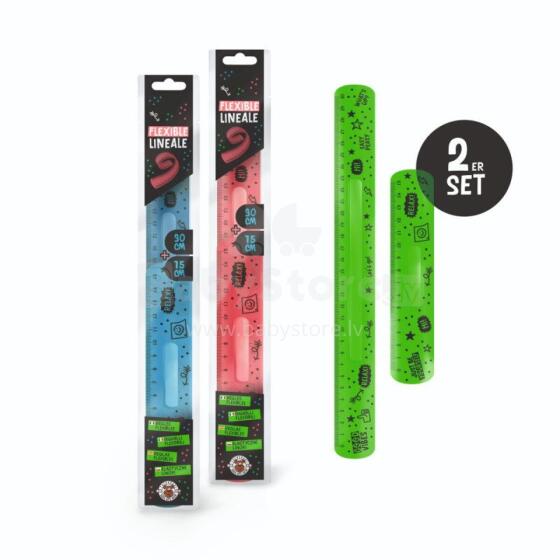For School Neon -  Flexible ruler set 15cm & 30cm, 3 assorted