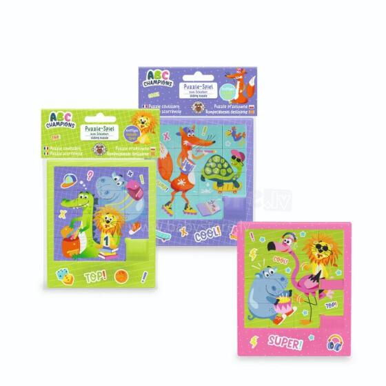 ABC Champion HS -  Sliding puzzle, 16 pieces, 3 assorted