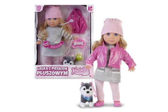 ARTICLE 121661 Doll NATALIA with a dog 35 cm