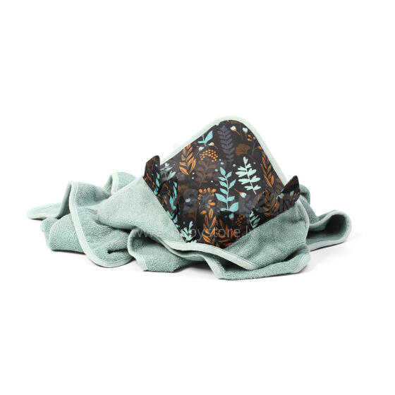 BO938 FROTTE bath towel with ears 100x100 HEDGEHOG SPINES green