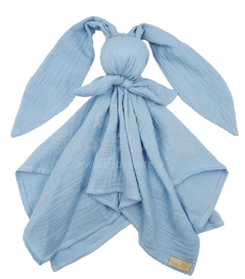 BABY 01083 Hug Me Bunny muslin diaper blue