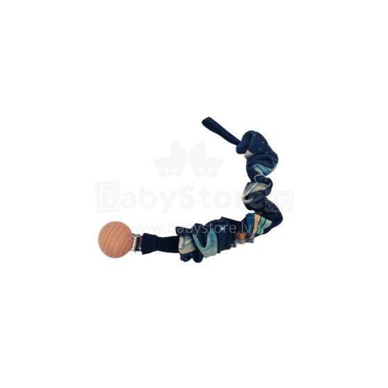 BABY 01120 Pacifier holder Cosmos navy blue-cotton*
