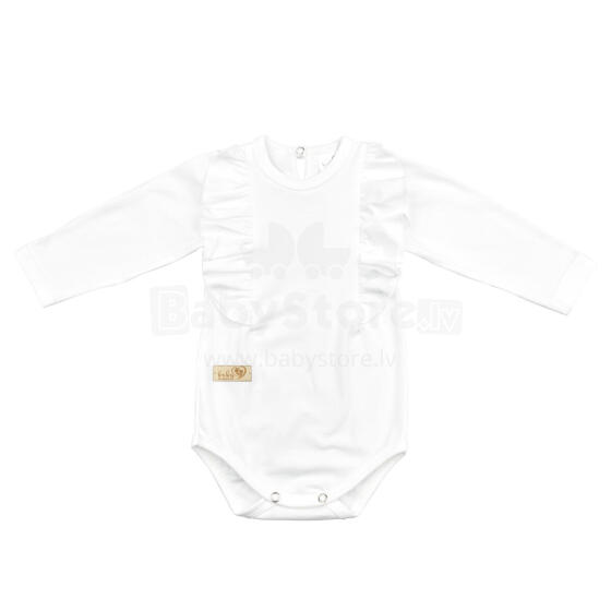 BABY 01379 Baby bodysuit long sleeve Ruffle Ecru 80/86