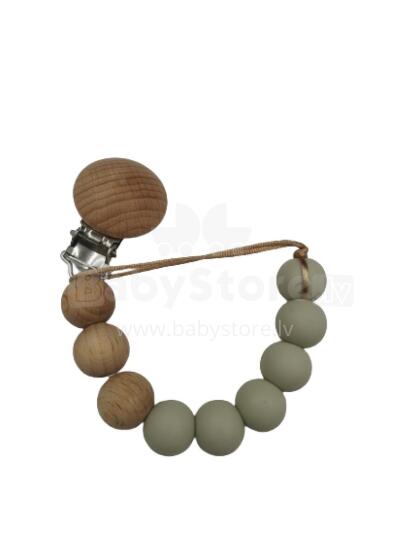 BABY 01430 Eco Wooden Pacifier Holder EARTH SAND