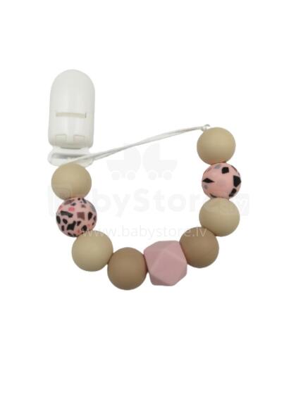 BABY 01438 Pacifier Holder Crystal PINK/SAND