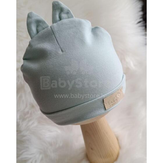BABY 01574 Baby hat with ears jersey Teal 6-9m