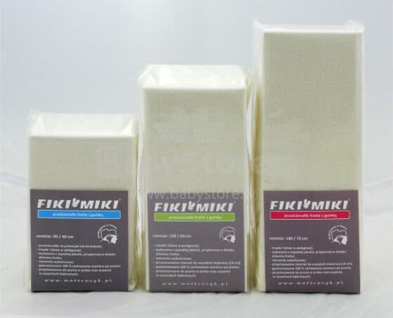 FIKI MIKI Fitted terry sheet 140x70 Cream