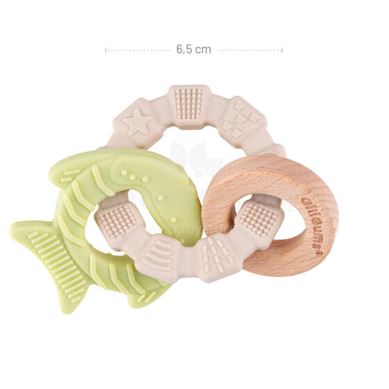 GILIGUMS GG 19012 Teether ring fish silicone wood