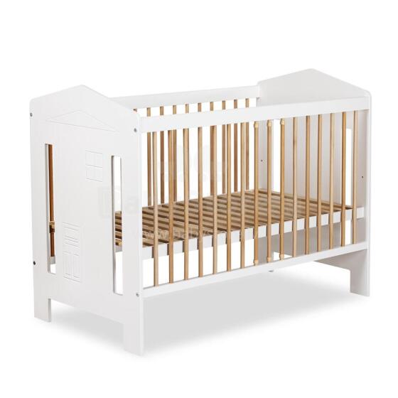 Klups Ida Art.233089 White/Pine Детская деревянная кроватка 120x60см