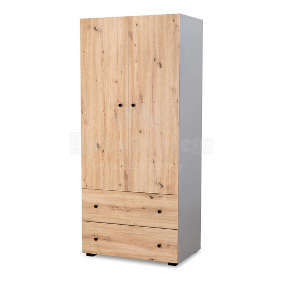 Klups Pauline Art.233124 Graphite-Oak divdurvju skapis