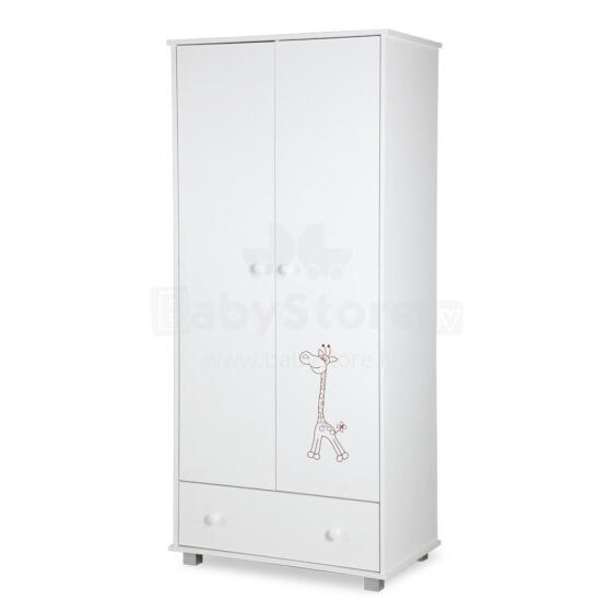 KLUPŚ Two-door wardrobe SAFARI GIRAFFE white