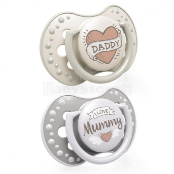 LOVI 22/866 Dynamic silicone pacifier 0-3 m 2 pcs I Love