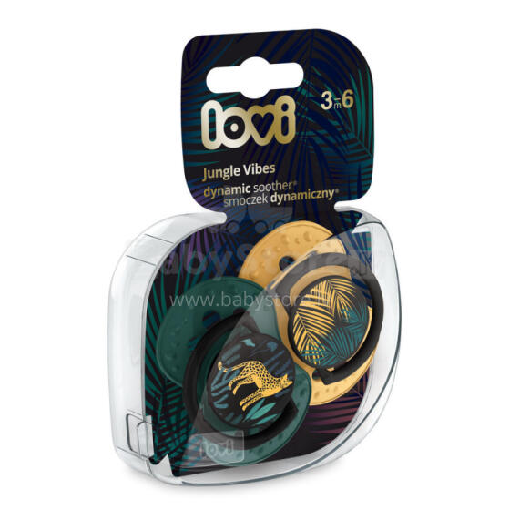 LOVI 22/902 Dynamic silicone pacifier 3-6m 2pcs Jungle Vibes Boy