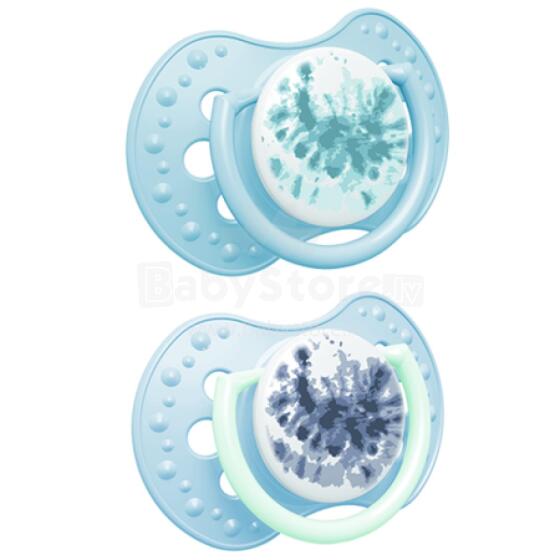 LOVI 22/919 Dynamic silicone pacifier 6-18m 2 pcs Tie Dye Blue Boy
