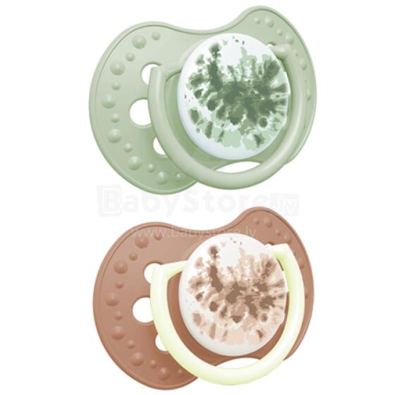 LOVI 22/920 Dynamic silicone pacifier 18m+ 2 pcs Tie Dye Green Girl