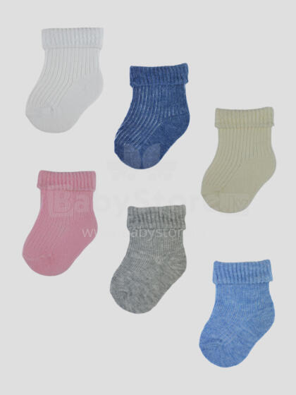NOVITI SB018-U-02 Pressure-free roll-up cotton socks, mix 6-9m
