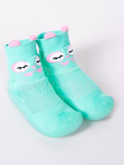 SCORPIO OBO-173G Openwork socks with rubber sole, mint, size 22