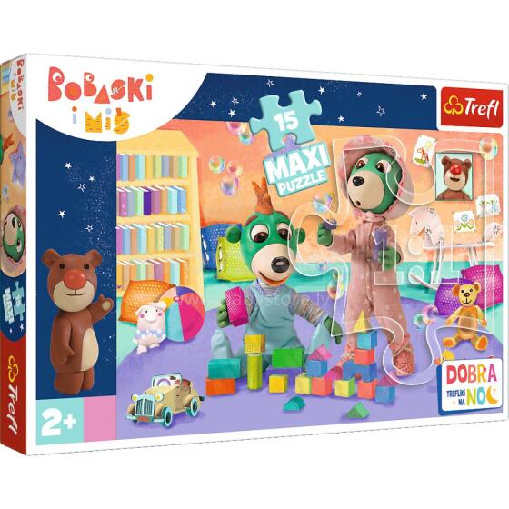 TREFL 14332 Puzzle 15 MAXI The Merry World of Babies - Good night, Trefliki for the night