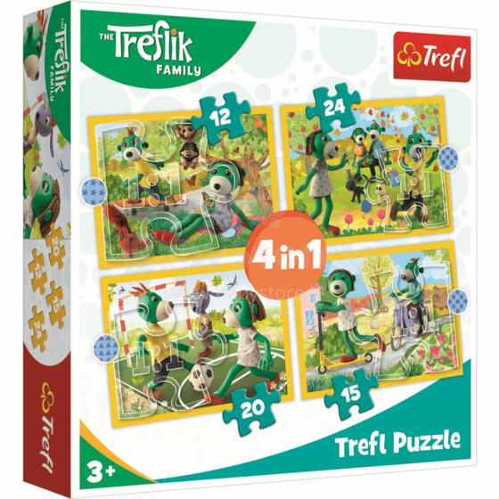 TREFL 34358 Puzzle 4 in 1 Trefliks' joint fun