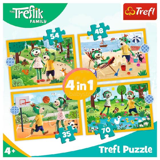 TREFL 34623 Puzzle 4in1 Trefliki on vacation*
