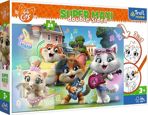 TREFL 41011 Puzzle 24 SUPER MAXI Joyful Rainbow Cats
