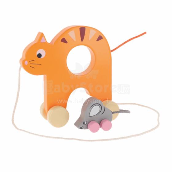 TREFL 61445 Wooden toy Kitten with Mouse on wheels