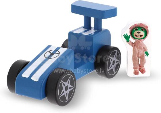 TREFL 61697 Wooden car Race car blue