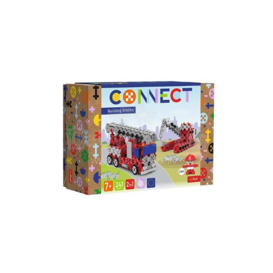 TREFL 61972 Connect 2in1 Blocks - Fire Department / Crawler Excavator