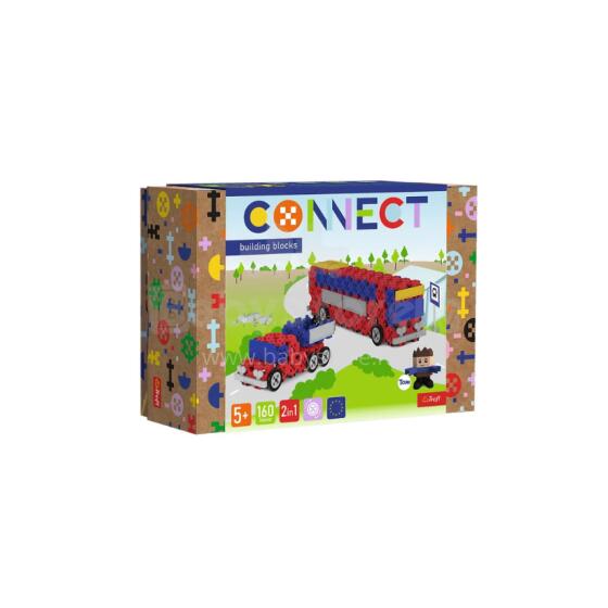 TREFL 61973 Connect 2in1 Blocks - Autobuss / Auto ar piekabi