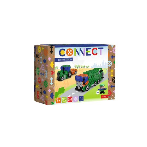 TREFL 61975 Connect 2in1 Blocks - Мусоровоз / Трактор