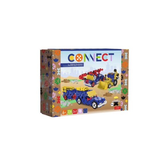 TREFL 61979 Connect 2in1 Blocks - Construction vehicles / SUV with trailer