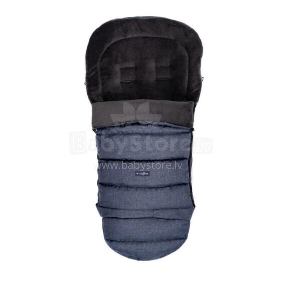 WOMAR S20+iGROW Stroller sleeping bag plush Melange Navy blue