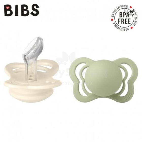 BIBS 1710309 COUTURE IVORY &amp; SAGE Soother M 2-pack
