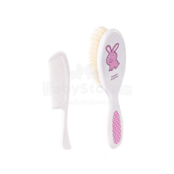 CANPOL 2/417 Hair brush + comb soft pink
