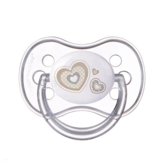 CANPOL 22/563 Nomierinošs silikona apaļš knupītis 6-18 mēn NEWBORN BABY bēšs