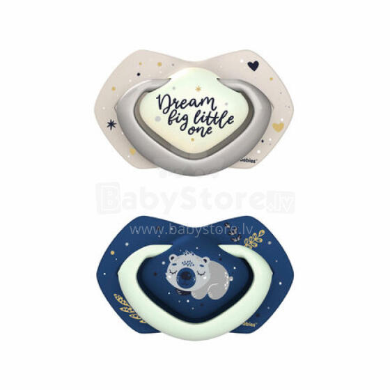 CANPOL 22/659 Silicone pacifier 6-18m symmetrical Sleepy Koala 2 pcs. blue