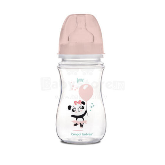 CANPOL 35/222 EasyStart Exotic wide anti-colic bottle 300ml pink