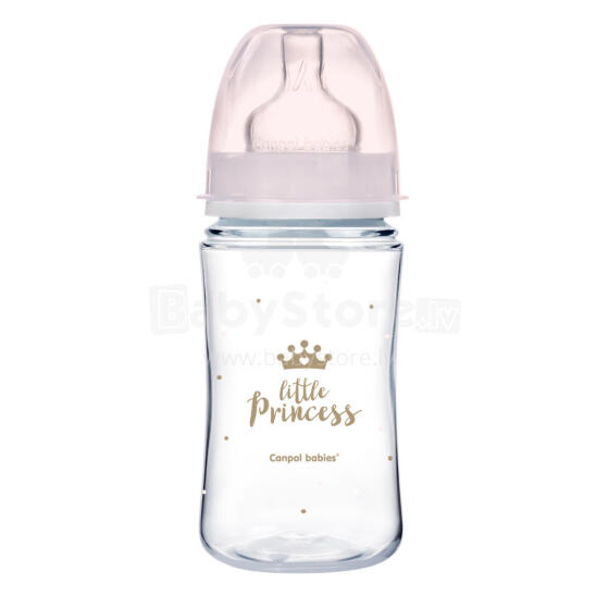 CANPOL 35/234 Wide anti-colic bottle 240ml Easy Start Royal pink