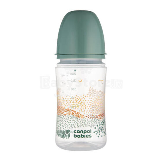 CANPOL 35/243 pudelīte pret kolikām EasyStart 240ml MOUNTAINS zaļa