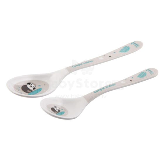 CANPOL 4/530 Melamine spoons 2pcs Exotic Animals grey
