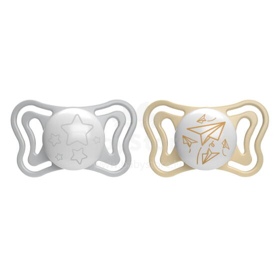 CHICCO 00071038410000 Pacifier PHYSIO LIGHT 6-16M sil 2 pcs LUMI