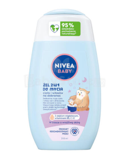 NIVEA BABY 80546 2in1 nakts ķermeņa un matu mazgāšanas želeja 200 ml