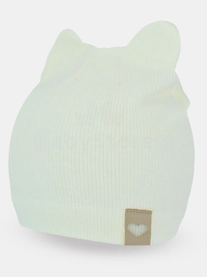 NOVITI CP052-G-05 Double stripe hat with ears ecru 44/46 cm