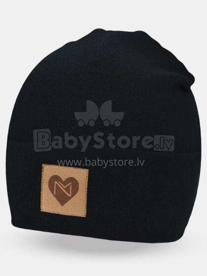 NOVITI CP058-G-01 Cotton cap double heart folded black 44/46 cm