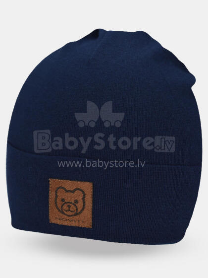 NOVITI CP059-B-02 Double cotton folded cap teddy bear navy blue 48/50 cm