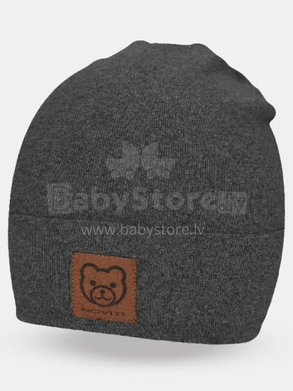 NOVITI CP059-B-04 Cotton double folded cap, teddy bear, graphite, 44/46 cm